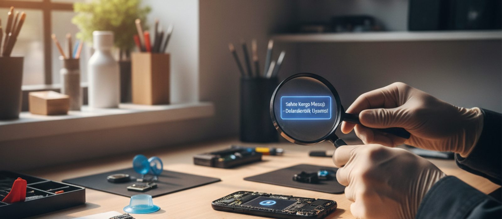 iPhone ekranında sahte kargo mesajı ve alarm simgesi