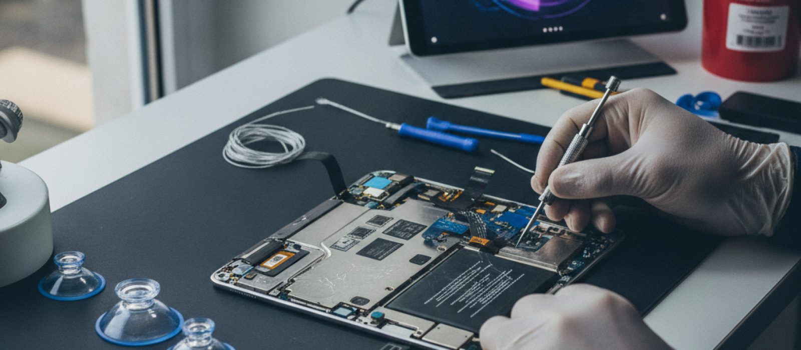 iPadOS 27 arayüzünü gösteren, çoklu görev pencereleri ve yeni widget'larla bir iPad ekranı