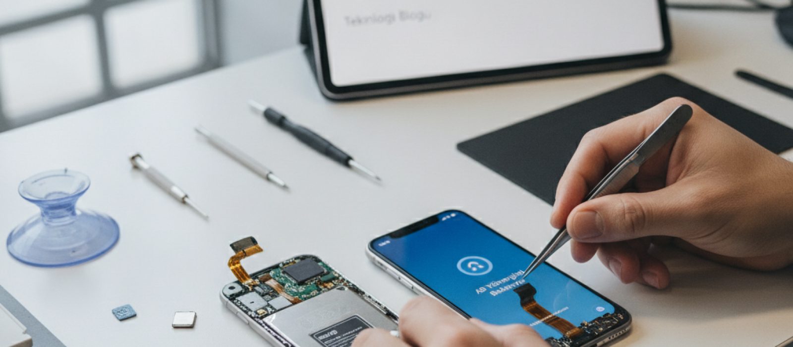 Apple logosu ve Avrupa Birliği bayrağı önünde bir iPhone ekranında Siri simgesi